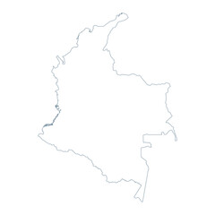 Colombia Map - Vector Contour illustration
