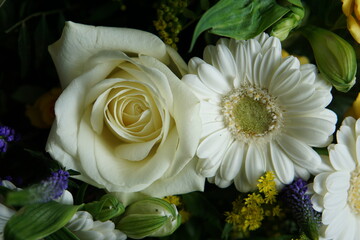 Flower bouquet, gerbera flower, roses