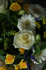 Flower bouquet, gerbera flower, roses