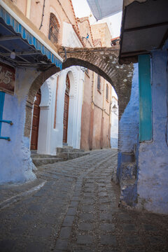 walking through chefchaouen, morocco