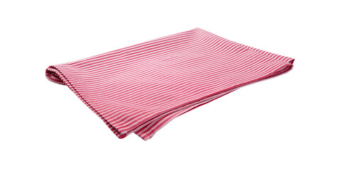 Red napkin isolated on white background top view