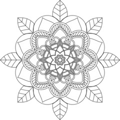 Easy Mandala coloring book simple and basic for beginners, seniors and children. Set of Mehndi flower pattern for Henna drawing and tattoo. Decoration in ethnic oriental, Indian style.