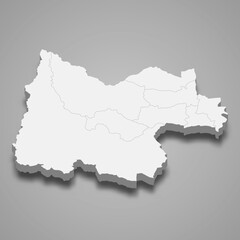 Obraz premium 3d map of Uthai Thani is a province of Thailand