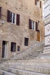 Fototapeta na wymiar Scale Borgo Medievale Italia Siena 