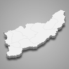 3d map of Uttaradit is a province of Thailand