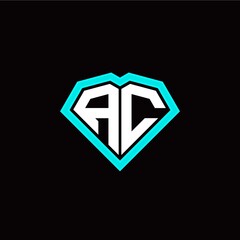 A C initial letter with unique diamond style logo template vector