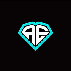 A E initial letter with unique diamond style logo template vector
