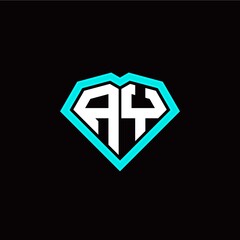 Obraz premium A Y initial letter with unique diamond style logo template vector