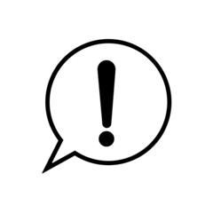 Fototapeta premium Attention icon, exclamation mark icon flat design illustration