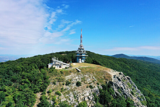 Aerial view of the Zobor pyramid in Nitra, Slovakia