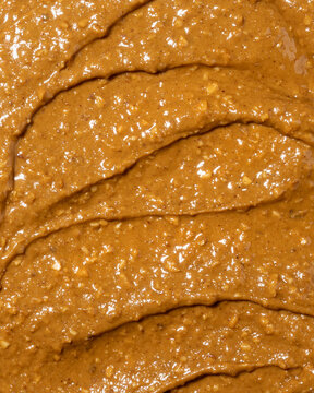Close-up peanut butter with crunched peanuts