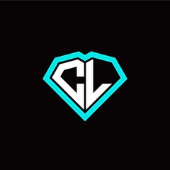 C L initial letter with unique diamond style logo template vector