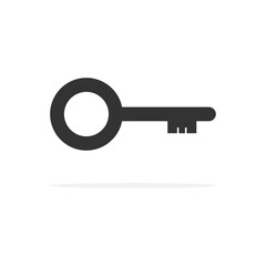 Key vector icon. Key black outline illustration isolated on white background.