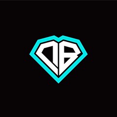 D B initial letter with unique diamond style logo template vector
