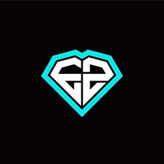 E Z initial letter with unique diamond style logo template vector