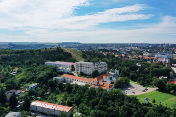 Fototapeta na wymiar Aerial view of Calvary in Nitra city in Slovakia