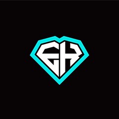 Obraz premium E K initial letter with unique diamond style logo template vector