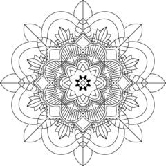 Easy Mandala coloring book simple and basic for beginners, seniors and children. Set of Mehndi flower pattern for Henna drawing and tattoo. Decoration in ethnic oriental, Indian style.