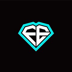 F E initial letter with unique diamond style logo template vector