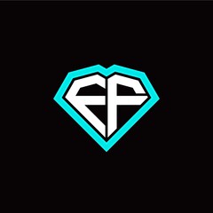 F F initial letter with unique diamond style logo template vector