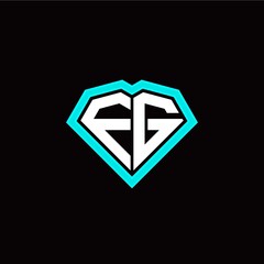 Fototapeta premium F G initial letter with unique diamond style logo template vector