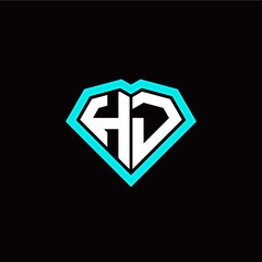 Obraz premium H J initial letter with unique diamond style logo template vector