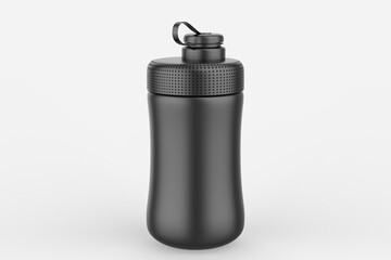 Fitness running and sport water bottles isolated on white background. 3d illustration