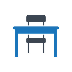 Student desk icon ( vector illustration )