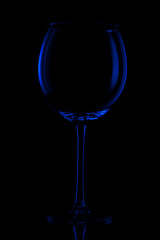 Weinglas in blau