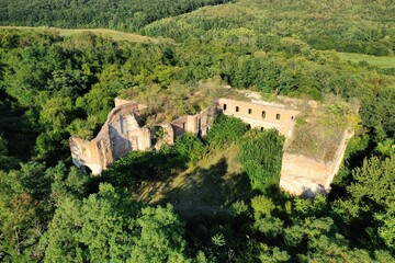 Aerial view of the Marianska Celad monastery near the village of Velke Lovce in Slovakia