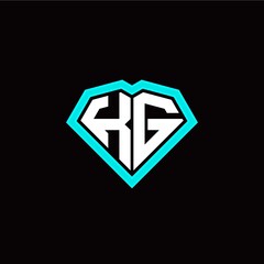 Obraz premium K G initial letter with unique diamond style logo template vector