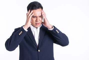 Portrait of Asian business man getting stress