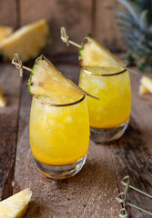 Pine apple cocktail with ice 