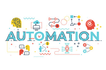 Automation word illustration