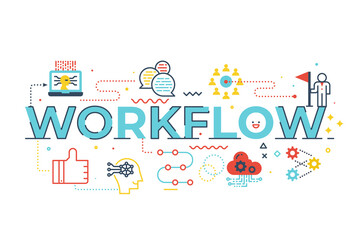 Workflow word illustration