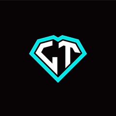 L T initial letter with unique diamond style logo template vector