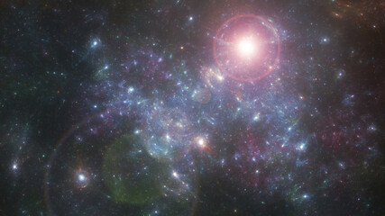 Fototapeta na wymiar Starfield illustration , deep space galaxy background