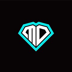 M O initial letter with unique diamond style logo template vector