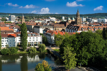 Fototapeta na wymiar Blick über Heilbronn nach Osten