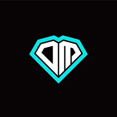 O M initial letter with unique diamond style logo template vector