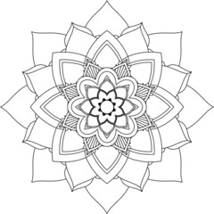 Easy Mandala coloring book simple and basic for beginners, seniors and children. Set of Mehndi flower pattern for Henna drawing and tattoo. Decoration in ethnic oriental, Indian style.