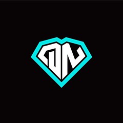 Q N initial letter with unique diamond style logo template vector