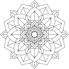 Easy Mandala coloring book simple and basic for beginners, seniors and children. Set of Mehndi flower pattern for Henna drawing and tattoo. Decoration in ethnic oriental, Indian style.