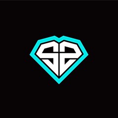 S Z initial letter with unique diamond style logo template vector