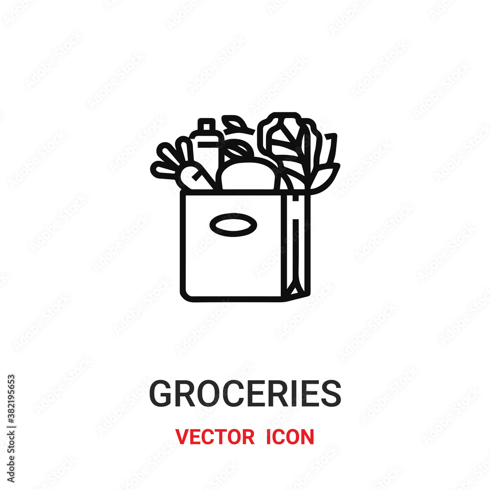 Aufkleber groceries icon vector symbol. rocket symbol icon vector for your design. modern outline icon for you