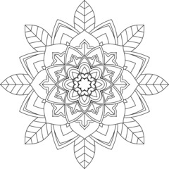 Easy Mandala coloring book simple and basic for beginners, seniors and children. Set of Mehndi flower pattern for Henna drawing and tattoo. Decoration in ethnic oriental, Indian style.