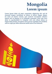 Flag of Mongolia. Bright, colorful vector illustration for graphic and web design