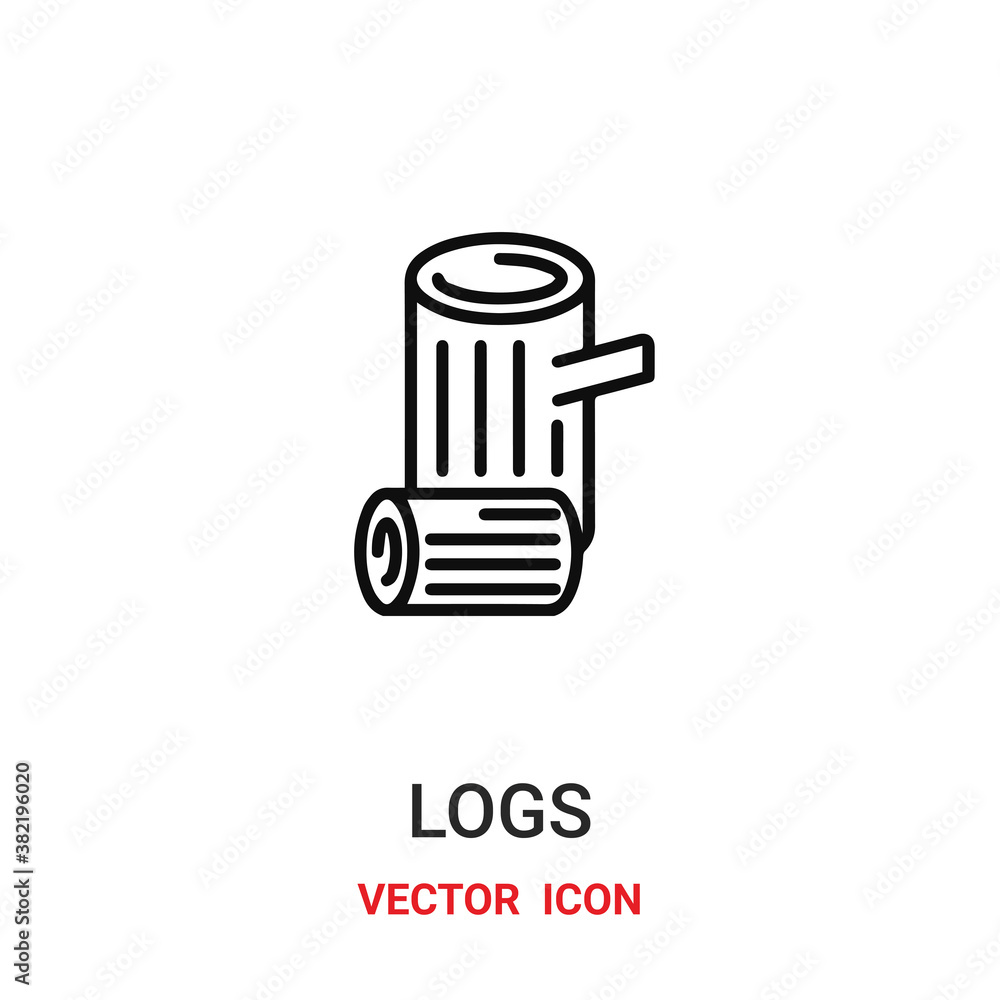 Poster logs icon vector symbol. logs symbol icon vector for your design. modern outline icon for your websi