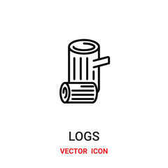 logs icon vector symbol. logs symbol icon vector for your design. Modern outline icon for your website and mobile app design.