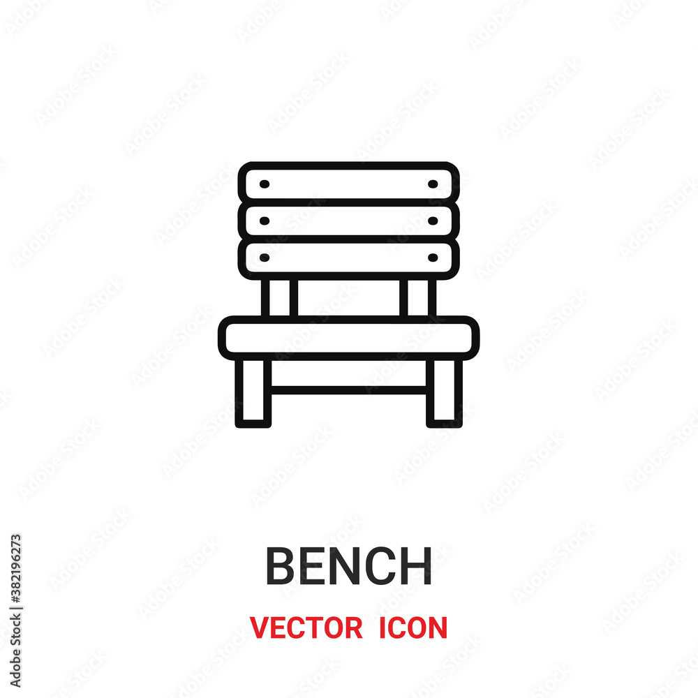 Poster bench icon vector symbol. bench symbol icon vector for your design. modern outline icon for your web